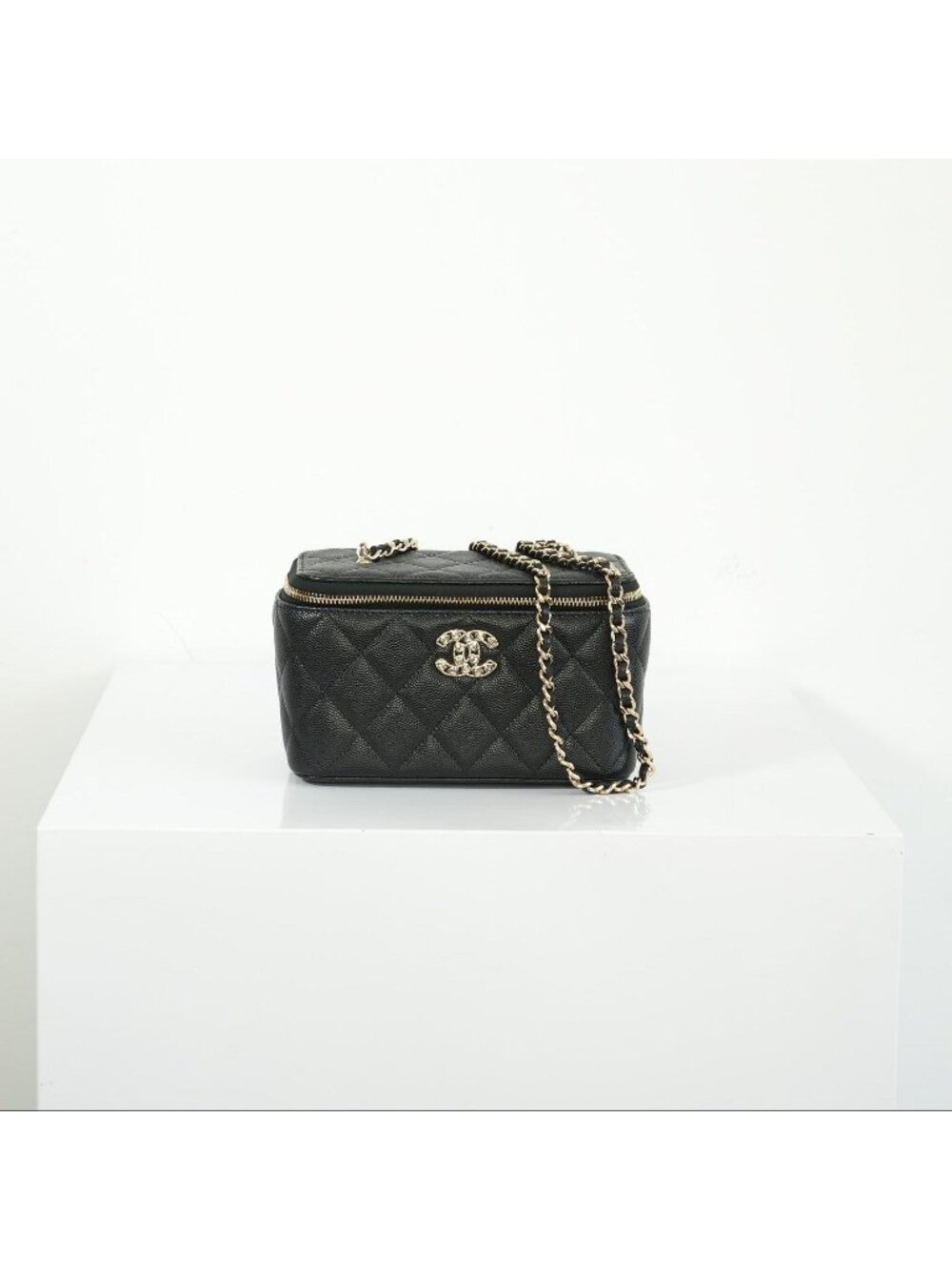Chanel Black Caviar Vanity (Jewel CC Logo) Full Set